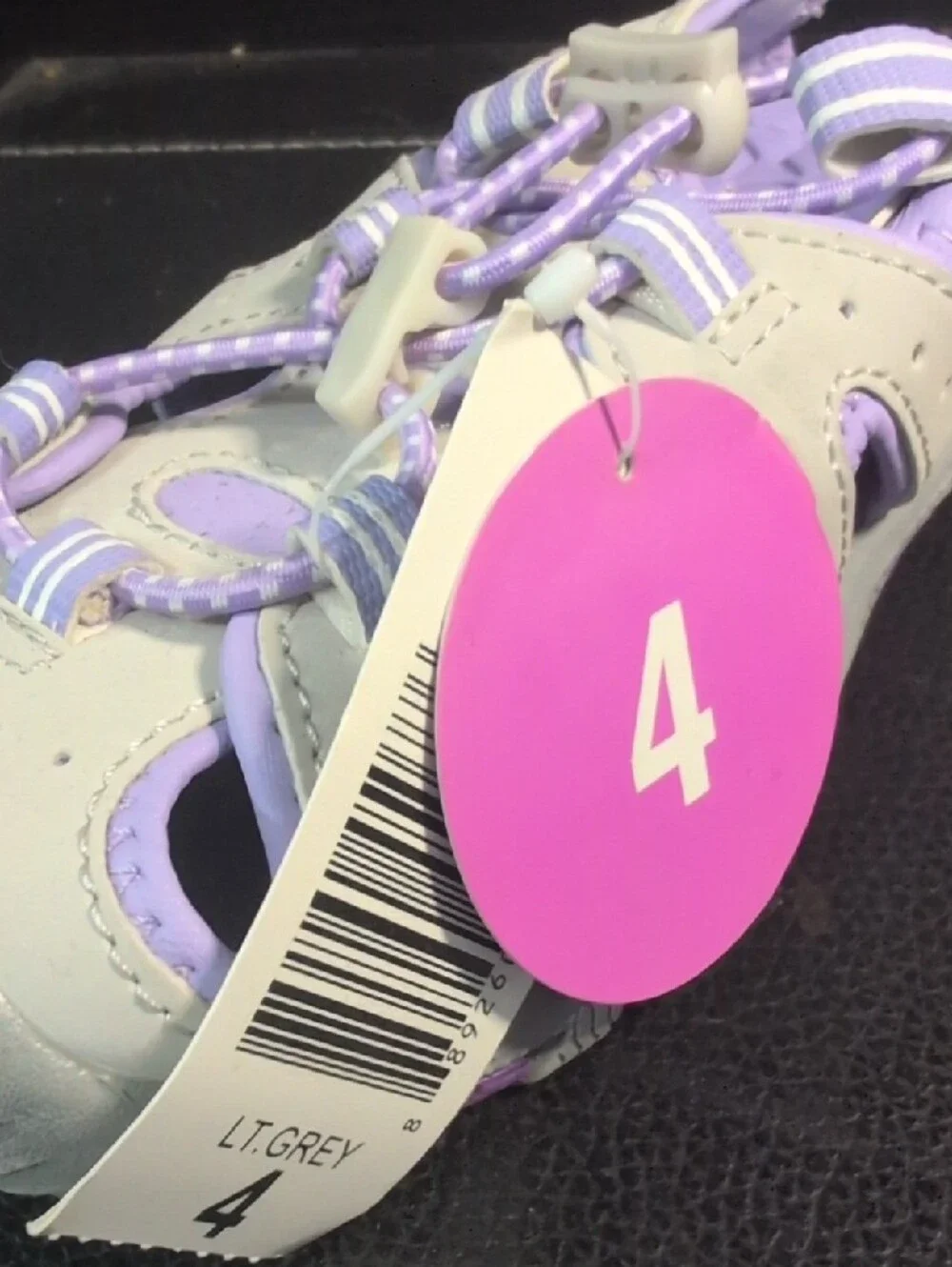Khombu Light Gray and Lavender Closed-Toe Kids Girls Sandals